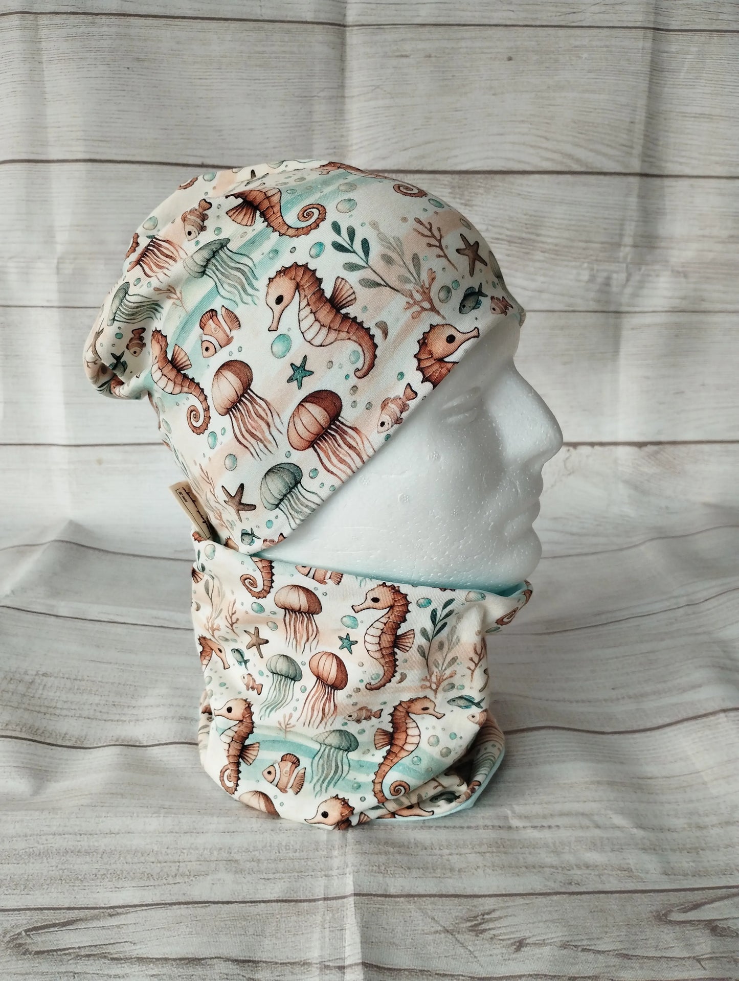 Winterset Seepferdchen - Mütze & Loop für Kinder
