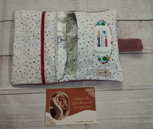 Windeltasche Beere mit Grußkarte zur Geburt