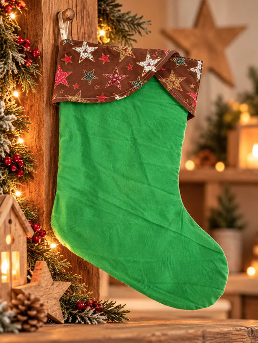 Weihnachtsstiefel mit Sternen Krempe