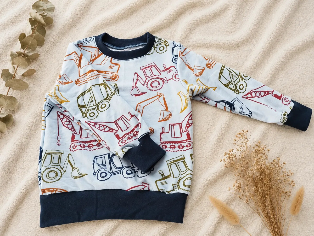 Kinderpullover Baufahrzeuge
