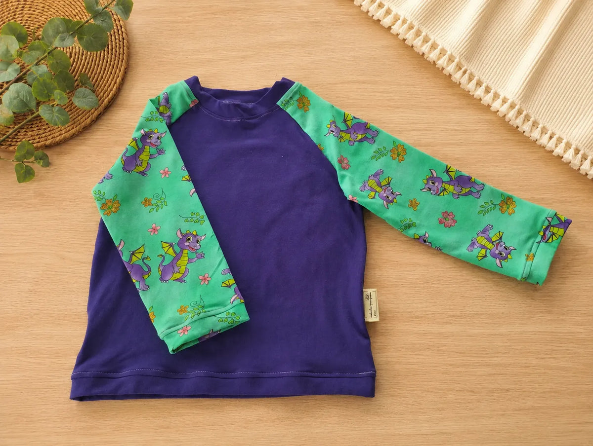 Raglan-Langarmshirt Kleine Drachen – verschiedene Farben