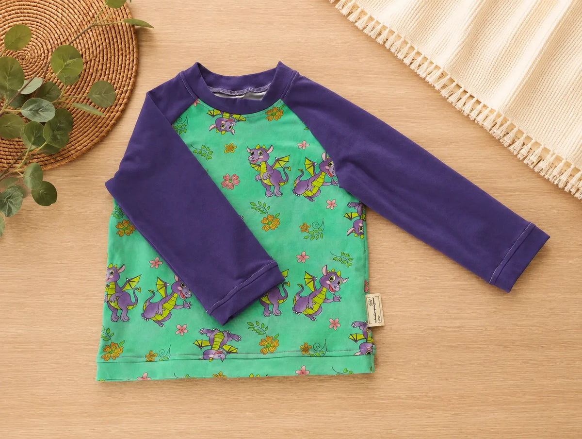Raglan-Langarmshirt Kleine Drachen – verschiedene Farben