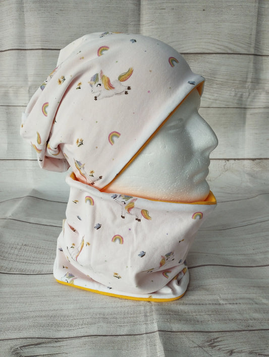 Winterset "Einhorn" - Mütze & Loop für Kinder