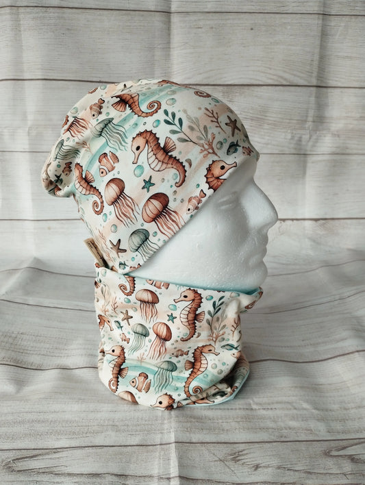 Winterset "Seepferdchenzauber" - Mütze & Loop für Kinder