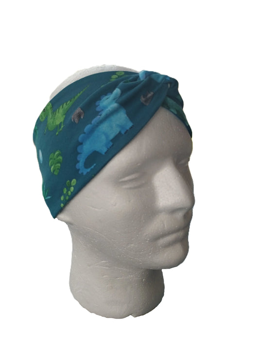 Stirnband "Dinosaurier - blau"