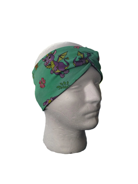 Stirnband "kleiner Drache grün"