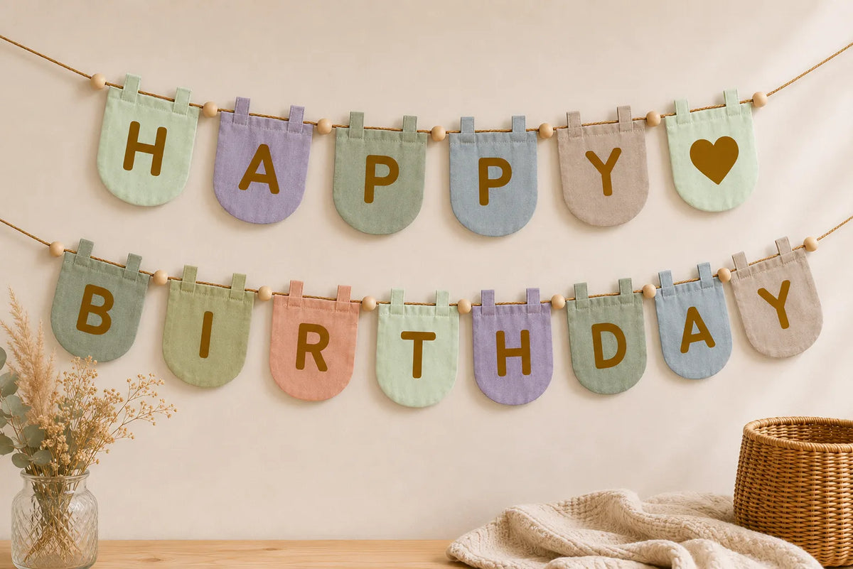 personalisierte Wimpelkette "Happy Birthday"