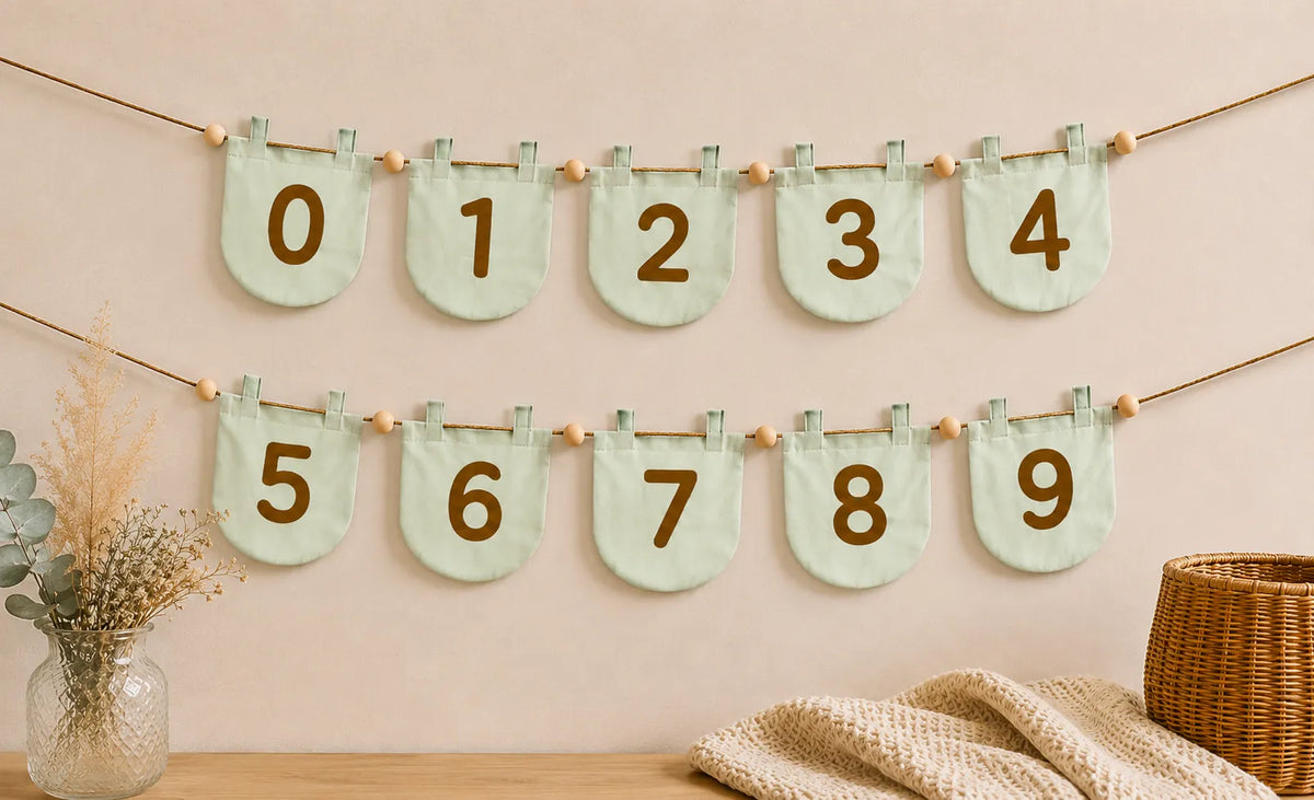 Erweiterungsset Zahlen 0–9 für die Happy Birthday-Wimpelkette