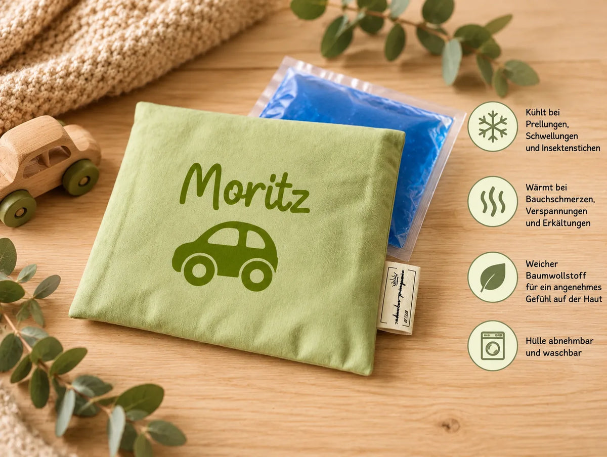 Kühlpackhülle und Nutzerangaben