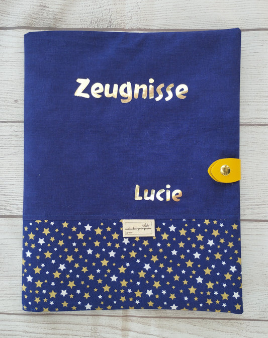 Zeugnismappe aus Stoff - personalisiert